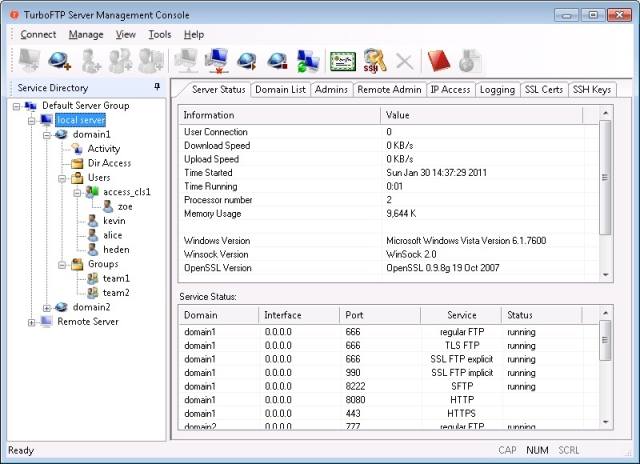 TurboFTP Server Screenshot