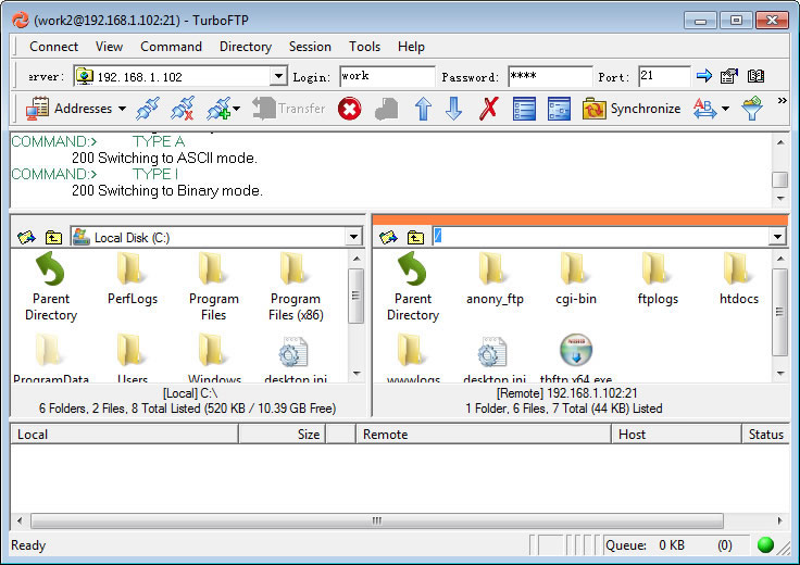 Full TurboFTP screenshot